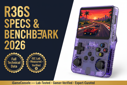 R36S complete specs benchmark 2026 every number lab-measured by iGameConsole