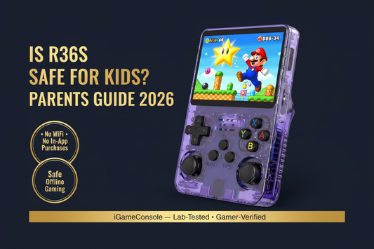 Is R36S safe for kids parents guide 2026 no WiFi no in-app purchases offline iGameConsole