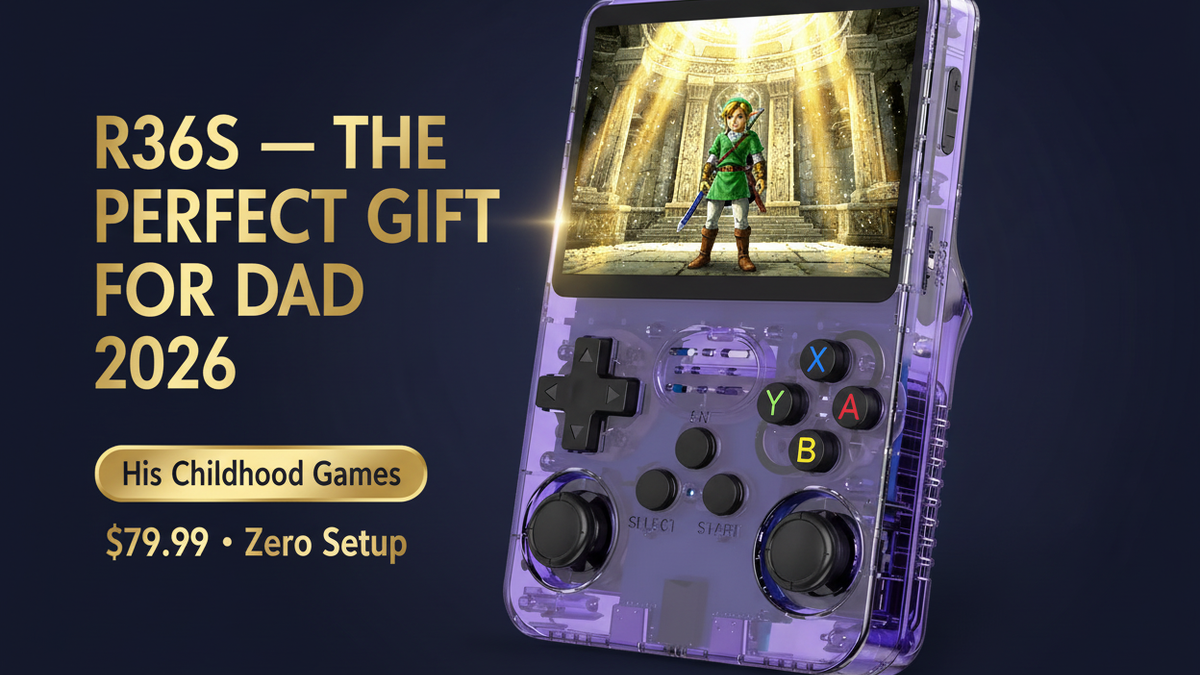 R36S gift for dad 2026 childhood games Mario Contra Sonic Final Fantasy by iGameConsole