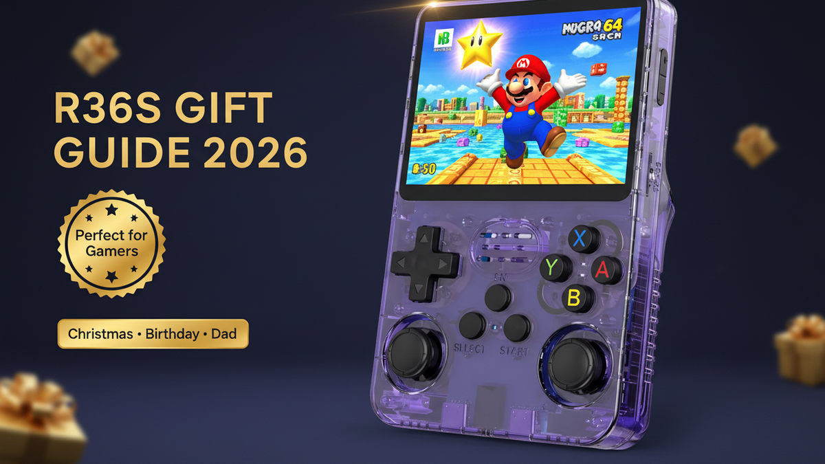 R36S gift guide 2026 perfect retro gaming gift Christmas birthday dad husband boyfriend iGameConsole