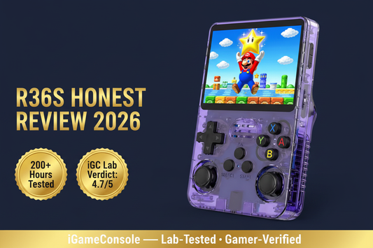 R36S honest review 2026 200 hours tested screen battery build quality game library iGC verdict iGameConsole