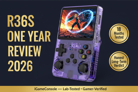 R36S one year review 2026 18 months tested battery D-pad still worth it iGameConsole