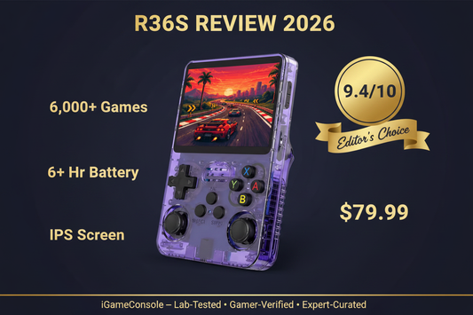 R36S review 2026 — 9.4/10 Editor's Choice best retro handheld under $100 by iGameConsole