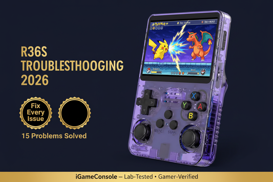 R36S troubleshooting guide 2026 fix wont turn on black screen no sound slow games buttons microSD iGameConsole