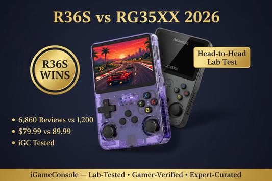 R36S vs Anbernic RG35XX 2026 comparison — R36S wins by iGameConsole