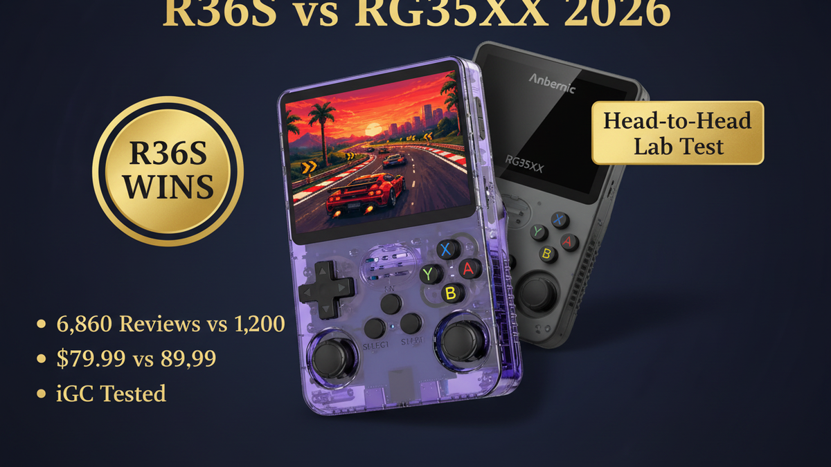 R36S vs Anbernic RG35XX 2026 comparison — R36S wins by iGameConsole