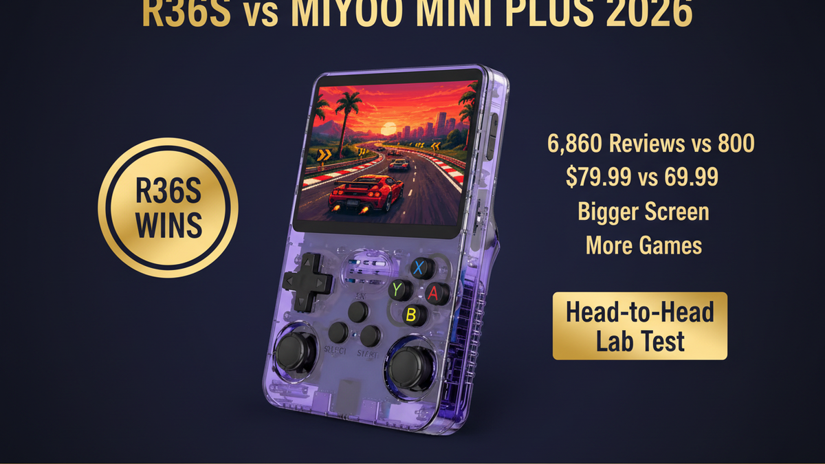 R36S vs Miyoo Mini Plus 2026 comparison — R36S wins by iGameConsole