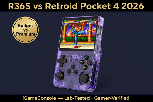 R36S vs Retroid Pocket 4 2026 budget vs premium retro handheld comparison GBA PS1 N64 vs PS2 GameCube iGameConsole