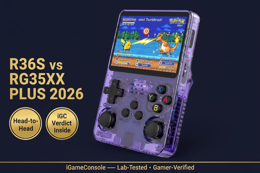 R36S vs RG35XX Plus 2026 Anbernic comparison analog sticks preloaded games price iGC verdict iGameConsole