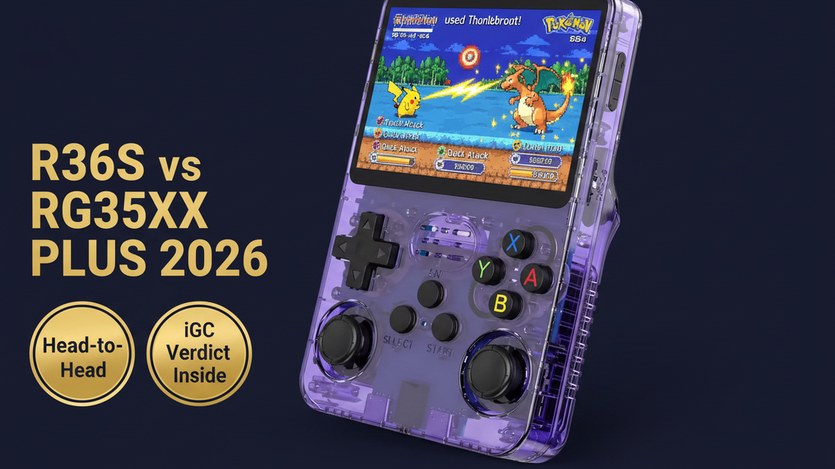 R36S vs RG35XX Plus 2026 Anbernic comparison analog sticks preloaded games price iGC verdict iGameConsole
