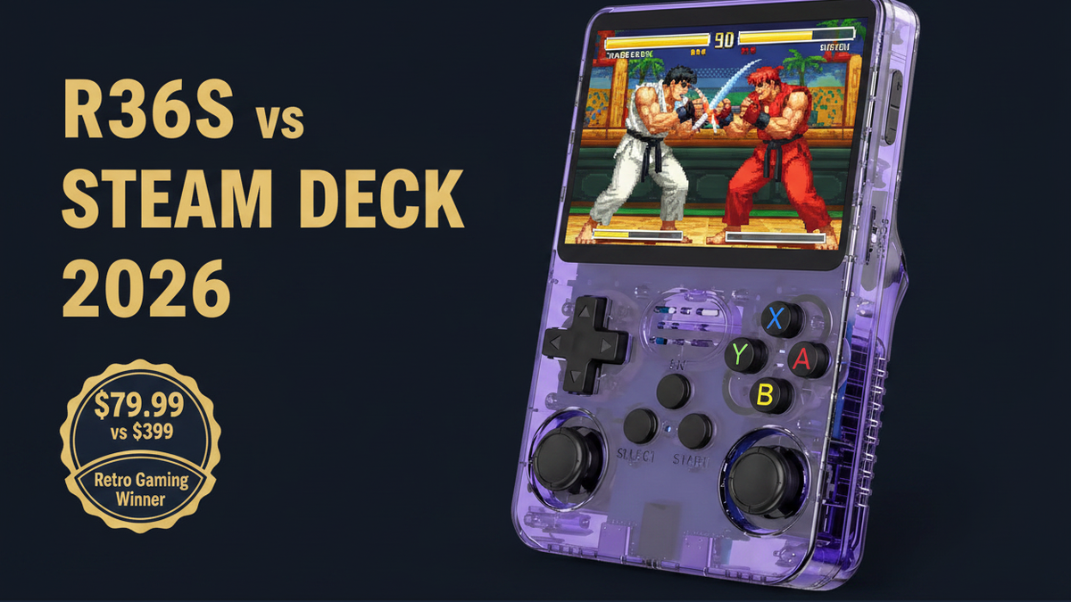 R36S vs Steam Deck 2026 retro gaming comparison $79.99 vs $399 iGameConsole