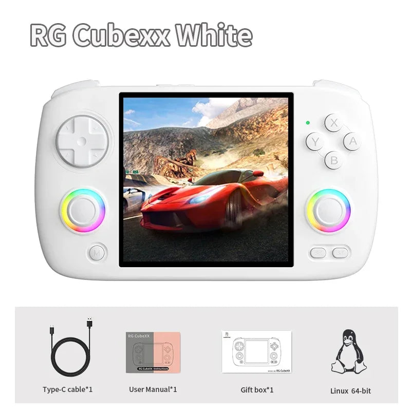ANBERNIC RG CubeXX Retro Handheld Game Console 3.95 Inch IPS Screen Linux RG Cube XX Video Gaming Console RGB Joystick WiFi PSP
