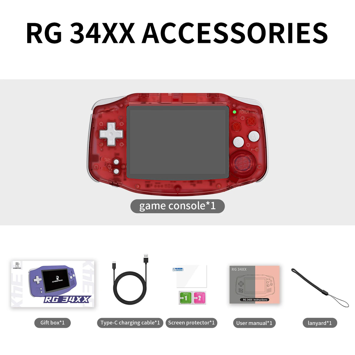 Anbernic RG34XX Retro Handheld Game Consoles RG 34XX Classic Retro Gaming Player Linux 64-bit 3500mAh Battery WiFi Bluetooth HD