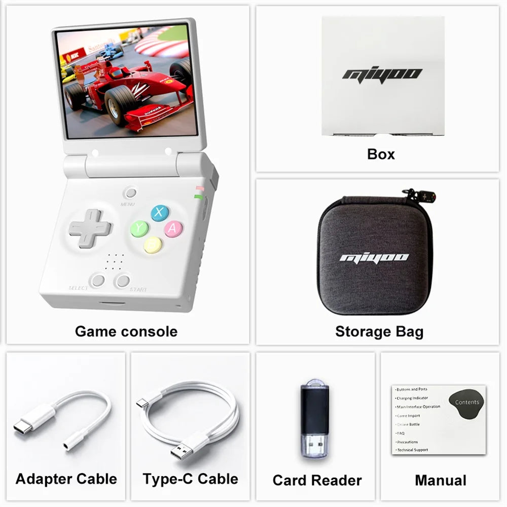 MIYOO Mini Flip Retro Handheld Game Console,2.8 Inch 750*560 Screen,Pocket Portable Video Game Player,Linux Emulator Handheld