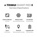 TRIMUI SMART PRO S Handheld Game Console WIFI 4.96'' Screen Built Cooling Fan Allwinner A523 Hall Joystick RGB Lighting Player