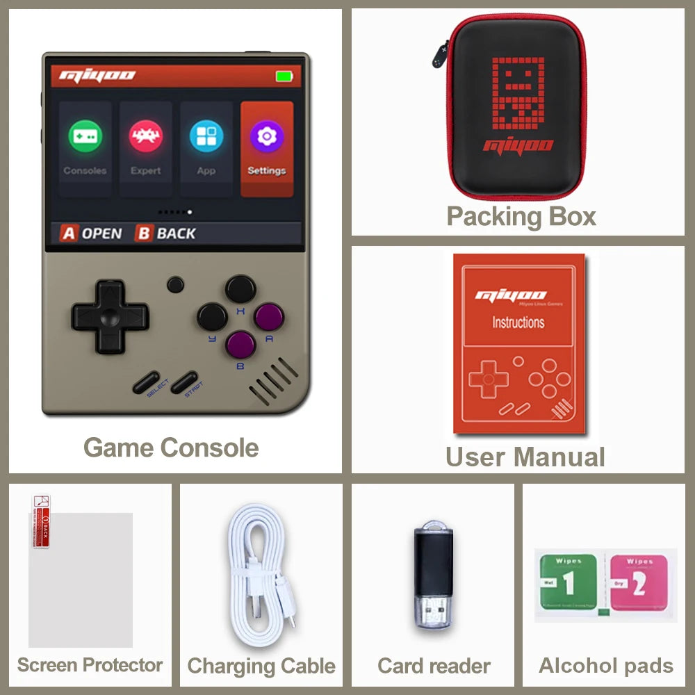 MIYOO Mini Plus Retro Handheld Game Console 3.5'IPS HD Screen Mini+ Portable Players Childhood Classic Nostalgic Gaming Emulator