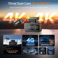 【New】70mai Dash Cam A900 Dual 4K Dual HDR f/1.55 Aperture Supercapacitor Wi-Fi 6 GPS Max 512GB 4G LTE Cloud Car DVR 70mai A900