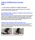 SF3000 Handheld Game Console with a 4.5-Inch Large Screen, Supporting E-Books, MP4, Music Function, Built-in 20,000+ Games