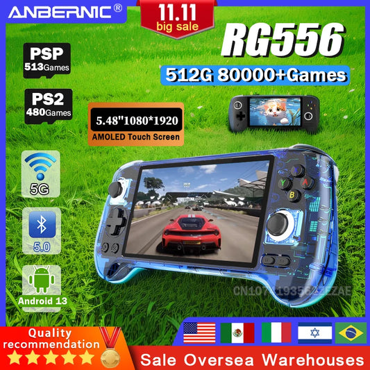 iGameConsole Anbernic Best 5G WiFi Retro Handheld Console 2026 | 80000 Preloaded GBA SNES PS1 Games Plug and Play | Back to School Gift for Kids Adults Dad | 5.48 Inch IPS Android 64GB Emulator Console | Nostalgic Classic Gaming Childhood Memories
