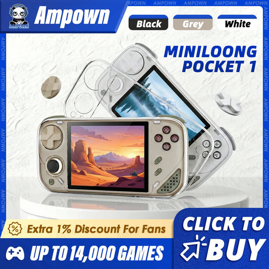 iGameConsole MINILOONG POCKET Best Retro Handheld Gaming Console 2026 | 10000 Preloaded GBA SNES PS1 Games Plug and Play | Back to School Gift for Kids Adults Dad | Linux 64GB Emulator Console | Nostalgic Classic Gaming Childhood Memories