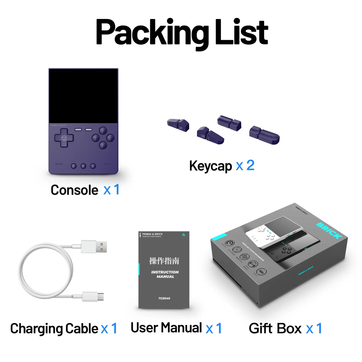 TRIMUI BRICK CNC Metal Retro Handheld Console 3.2"  1024x768 IPS Linux Mood LED Free Keycap 3000mAh WiFi Gift for Game Lovers