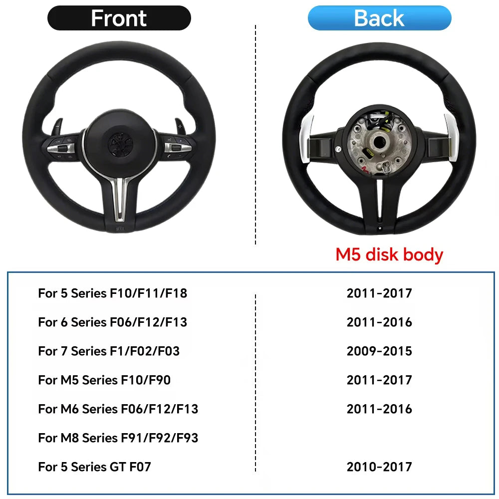 M Sport Full Leather Steering Wheel For BMW M3 F30 F15 F16 F20 F21 F25 F26 M5 F10 F11 F06 F07 F12 F13 F01 E90 E90 X5 E70 E87 E81