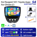 Android 16 2 Din Car Multimedia Player For Peugeot 107 Toyota Aygo Citroen C1 2005-2014 Head Unit Stereo GPS Navigation BT WIFI