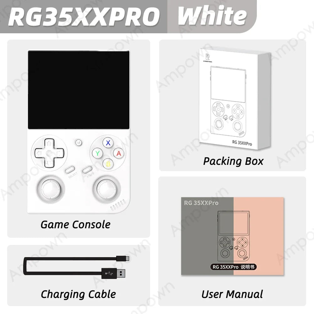 ANBERNIC RG35XX PRO Video Game Consoles 3.5'' IPS Screen TV Output Streaming RixelHK Downloader Handheld Game Players Kid Gifts