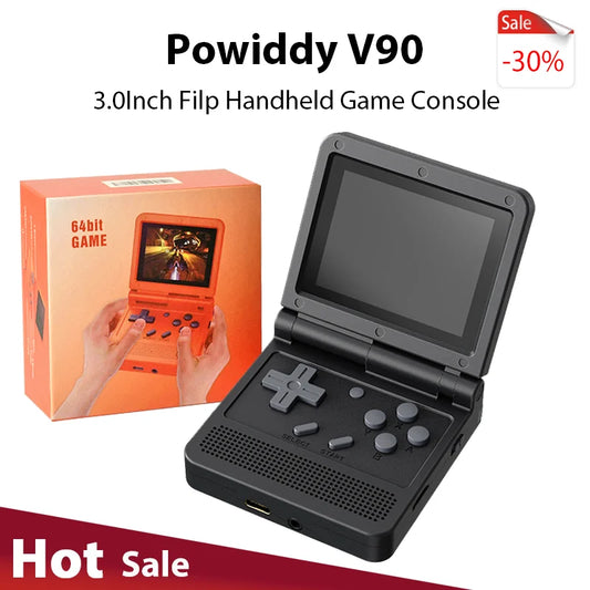 iGameConsole Powkiddy V90 Best Retro Handheld Gaming Console 2026 | 15000 Preloaded GBA SNES PS1 Games Plug and Play | Back to School Gift for Kids Adults Dad | 3.0 Inch IPS Linux 64GB Emulator Console | Nostalgic Classic Gaming Childhood Memories