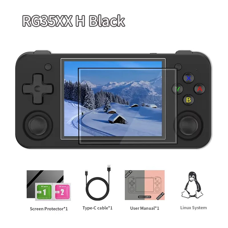 ANBERNIC RG35XX H Handheld Game Console Linux 3.5 inch IPS Screen Retro Video Games Player 3300mAh 64G Classic PSP Gifts RG35XXH