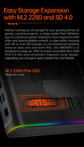 Onexplayer  Gpu Onexgpu 2 GPU Power Consumption 180W 12GB AMD Radeon RX 780OM Graphics Expansion Dock Oculink USB 4