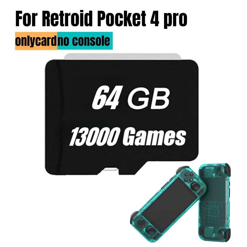 Retroid Pocket 4 Pro TF Card Memory Card Rp4+ Popular Classic Retro Game PS2 PSP 3DS Android Portable Handheld Game  Sd Card