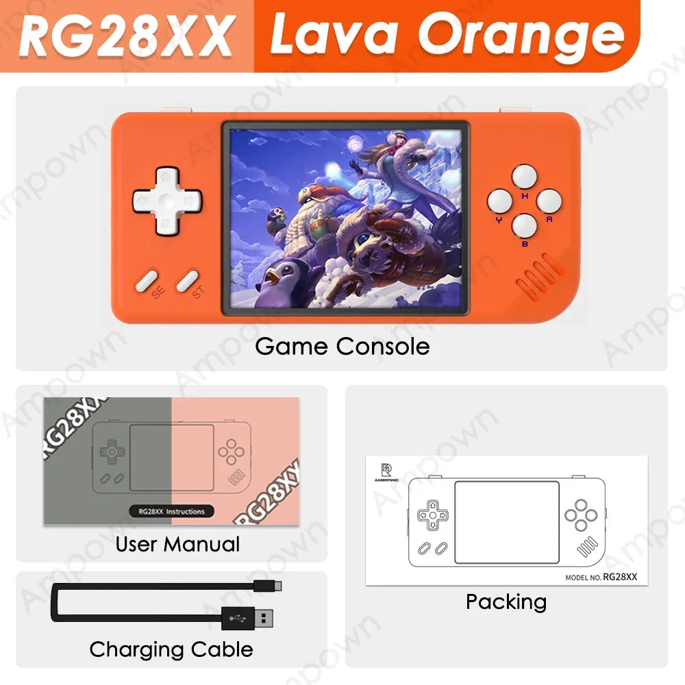 ANBERNIC RG28XX Handheld Game Console 2.83'' IPS Screen Video Output Portable Video Player Ebook Reader Player Gifts Mini A30