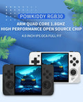 POWKIDDY RGB30 Portable Handheld Game Console 4 Inch Ips Screen Built-in WIFI RK3566 Open-Source Retro HD Console 450 PSP Games