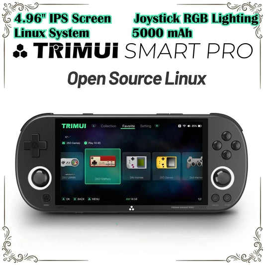 iGameConsole Trimui Smart Best Premium Retro Handheld Console 2026 | 10000 Preloaded GBA SNES PS1 Games Plug and Play | Back to School Gift for Kids Adults Dad | 4.96 Inch IPS Linux 64GB Emulator Console | Nostalgic Classic Gaming Childhood Memories