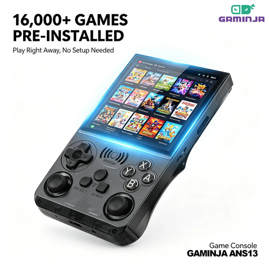 iGameConsole GAMINJA ANS13 Best Retro Handheld Gaming Console 2026 | 15000 Preloaded GBA SNES PS1 Games Plug and Play | Back to School Gift for Kids Adults Dad | 4.0 Inch IPS Linux 64GB Emulator Console | Nostalgic Classic Gaming Childhood Memories