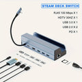 Steam Deck Dock 6 in 1 Steam Deck/Rog Ally 2023 Docking Station Stand  3*USB 3.0 HDTV 4K@60Hz Gigabit Ethernet PD 100W Hub