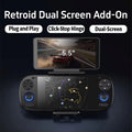 For RP6 RP5 ODIN3  Retroid Dual Screen Add-on Expand 5.5 Inch Oled Screen Back Clip Design With TypeC Plug