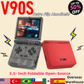 POWKIDDY V90S Retro Handheld Game Console 3.5 lnch 4:3Dual Type-C Long IPS Screen A133 Plus Flip Battery Life Cheap Kid Gift New