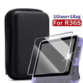 4 IN 1 For R36S Case+Screen Protector Tempered Glass Film Travel Carrying Storage Bag For Anbernic R36S Game Console Accessories
