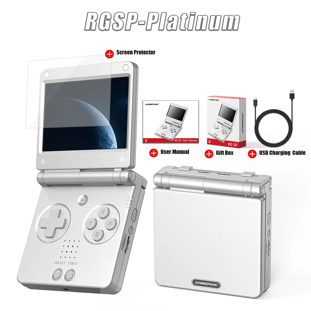 Anbernic RGSP 64 Bit Retro Handheld Game Player 16G Built-in Linux System Foldable 3.4 Inch IPS Screen Retro Game Console RG SP