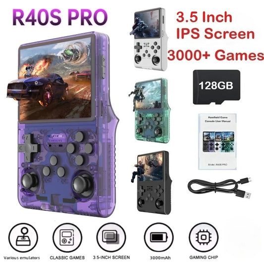 iGameConsole R40S Pro Retro Handheld Game Console | 3.5-Inch IPS | RK3326 Linux | 256GB