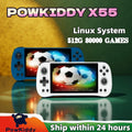 POWKIDDY X55 Handheld Game Console Retro Video Game Player 5.5 INCH 1280*720 IPS Screen RK3566 Linux Open-Source 512G PSP Gifts