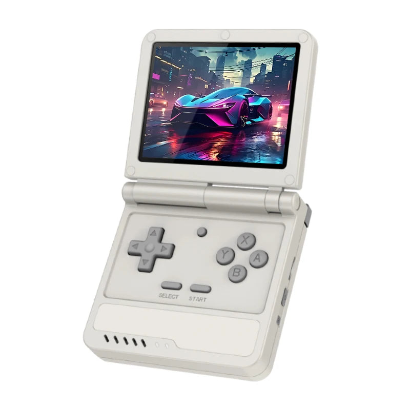 POWKIDDY Retro Flip V90S Portable Handheld Game Console 3.5-inch 640*480 IPS Screen A133Plus Vibration Function Children's Gifts