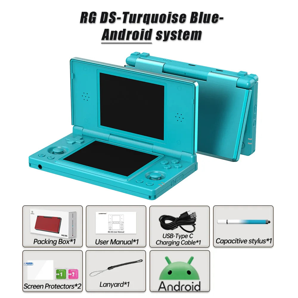 Anbernic RG DS Retro Video Game Console 4 Inch IPS Dual Multi-touch Screen Android 14 Flip Game Player RGDS For Christmas Gift