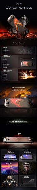 Original AYN Odin 2 Portal 7" OLED 120Hz Gaming Console Snapdragon 8Gen2 8000mAh Android13 Portable Retro Game Player
