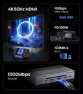 UGREEN Steam Deck Dock 6/9Ports USB C Gaming HUB Foldable Stand 4K HDMI/DisplayPort RJ45 100W 5/10Gbps USB A&C for Rog Legion Gp