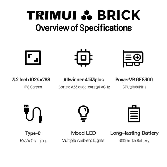 iGameConsole TRIMUI BRICK Best Retro Handheld Gaming Console 2026 | 10000 Preloaded GBA SNES PS1 Games Plug and Play | Back to School Gift for Kids Adults Dad | Linux 64GB Emulator Console | Nostalgic Classic Gaming Childhood Memories