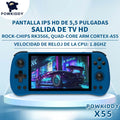 POWKIDDY X55 handheld game console 90000 Games PSP 5.5 INCH IPS Screen Console Linux System 4000 MAh TV HDMI LPDDR4X 2GB
