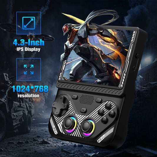 iGameConsole RG43V Pro Best Premium Retro Handheld Console 2026 | 22000 Preloaded GBA SNES PS1 Games Plug and Play | Back to School Gift for Kids Adults Dad | 4.3 Inch IPS Linux 64GB Emulator Console | Nostalgic Classic Gaming Childhood Memories